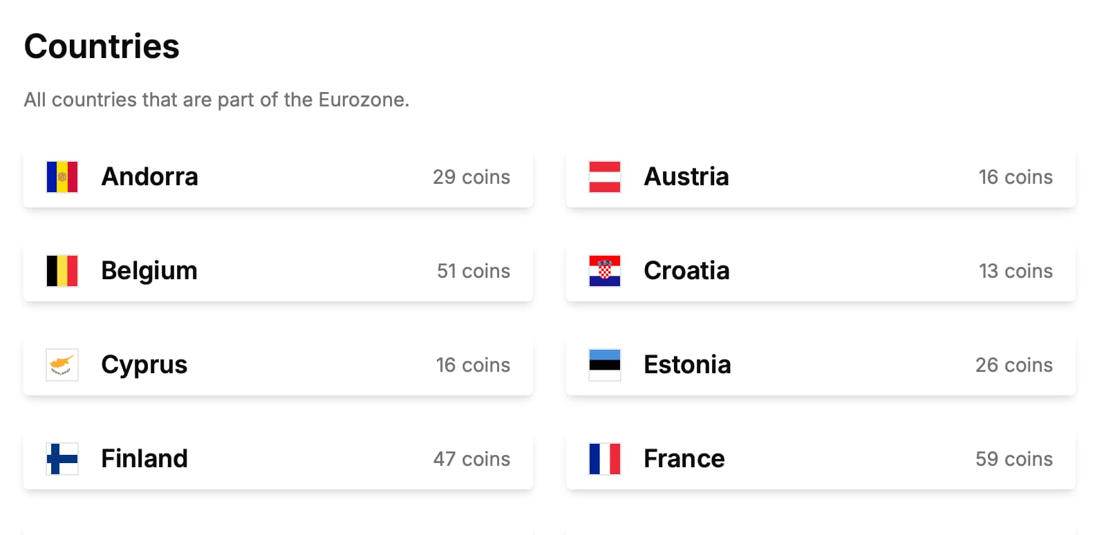 View coin data