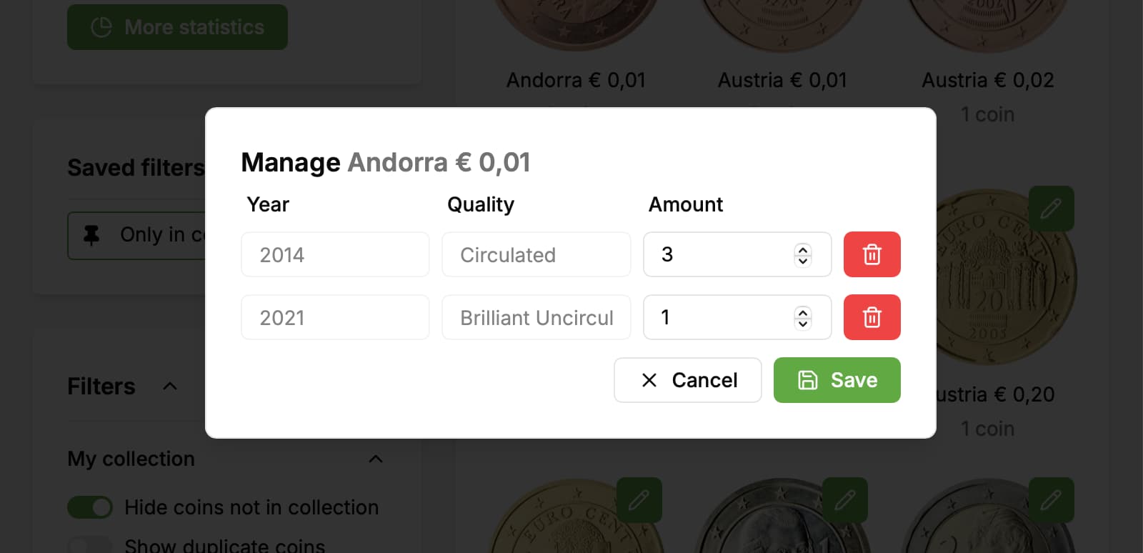 Manage your collection