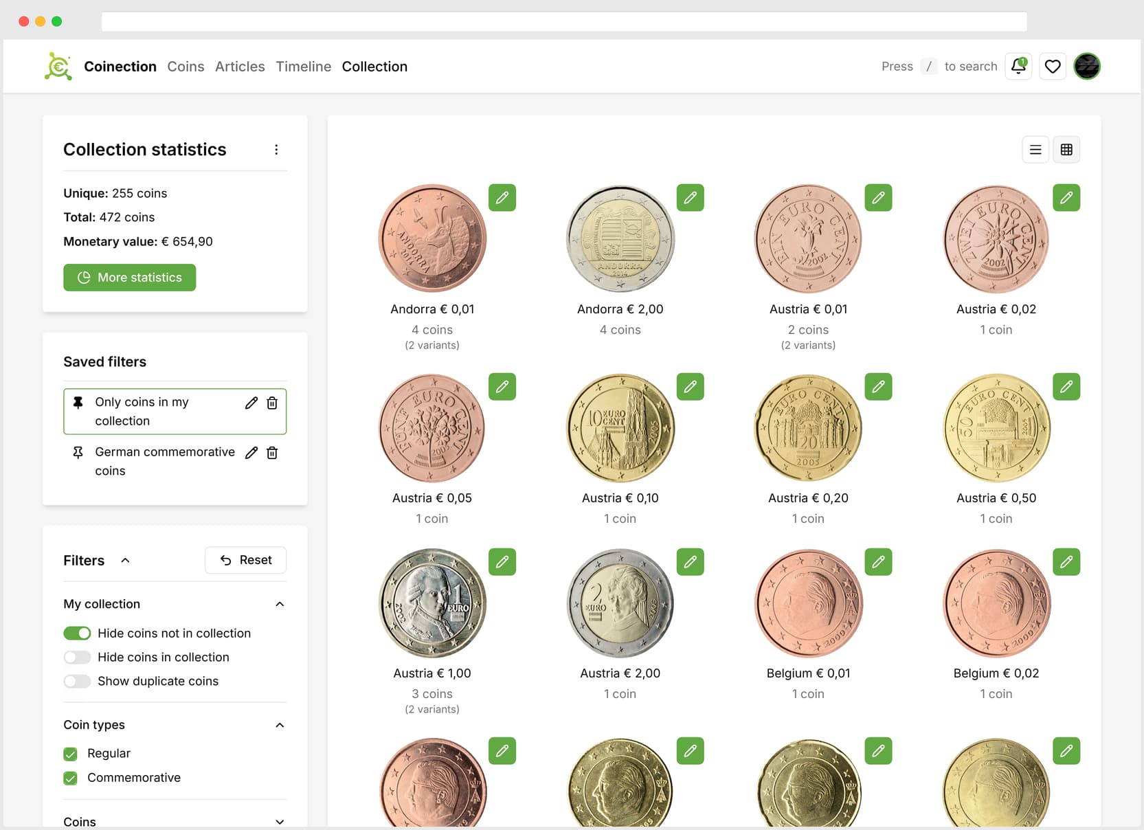 Collection overview Collection overview