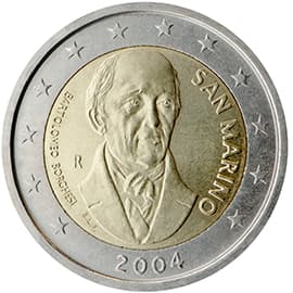 Back of San Marino 2 euro Back of San Marino 2 euro