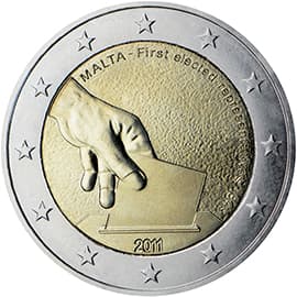 Back of Malta 2 euro Back of Malta 2 euro