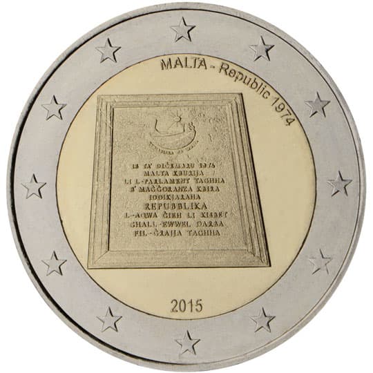 Back of Malta 2 euro Back of Malta 2 euro