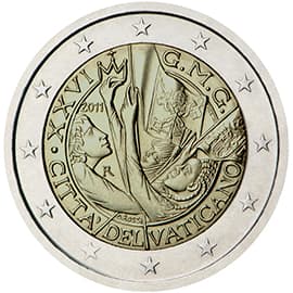 Back of Vatican City 2 euro Back of Vatican City 2 euro
