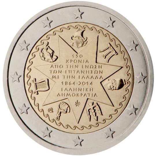 Back of Greece 2 euro Back of Greece 2 euro