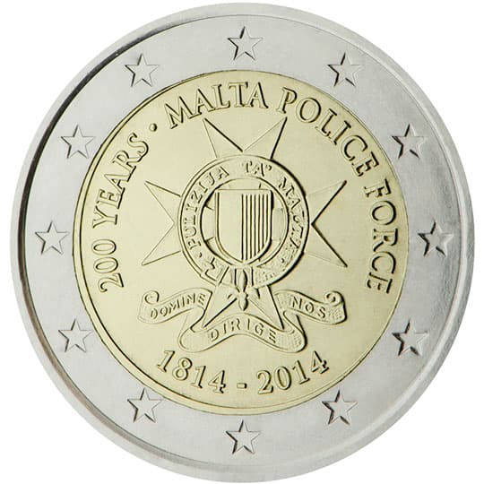 Back of Malta 2 euro Back of Malta 2 euro