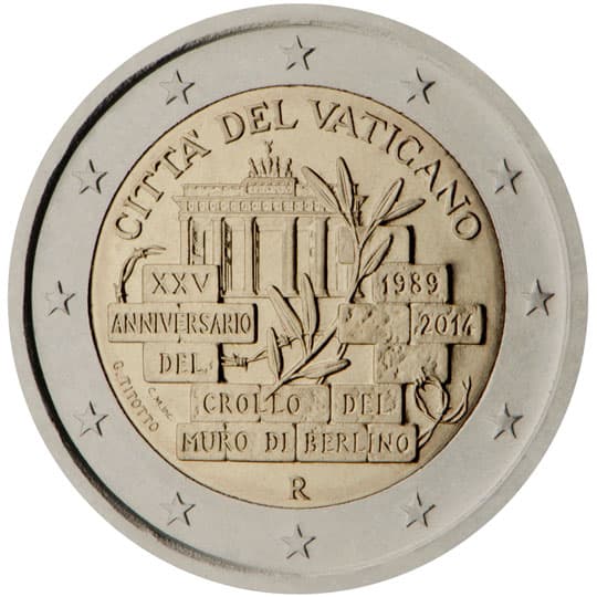 Back of Vatican City 2 euro Back of Vatican City 2 euro