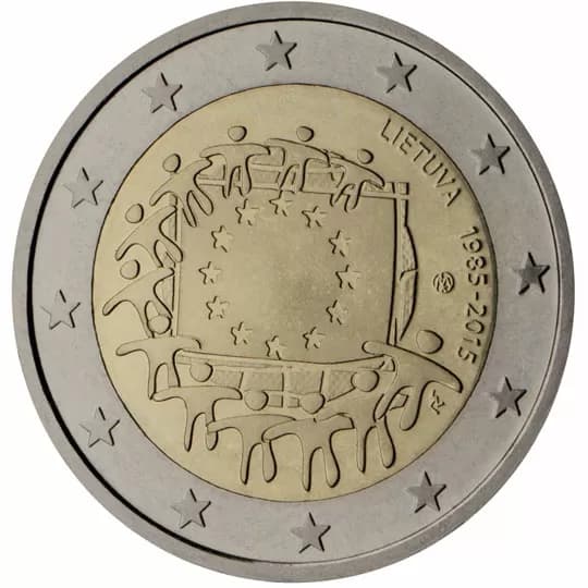 Back of Lithuania 2 euro Back of Lithuania 2 euro