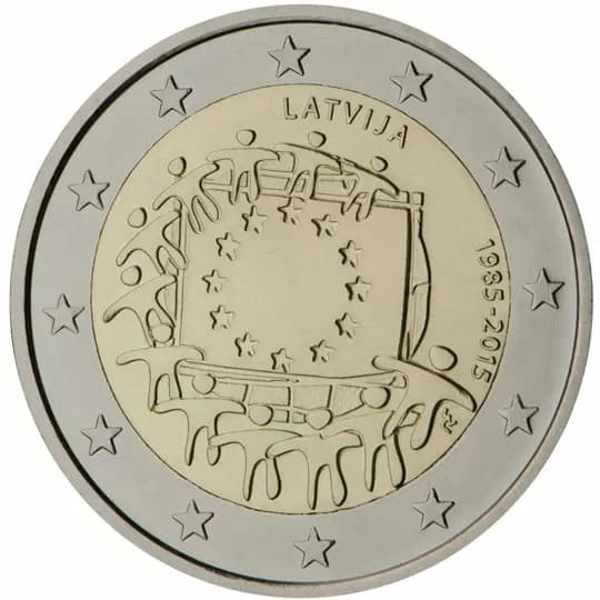 Back of Latvia 2 euro Back of Latvia 2 euro