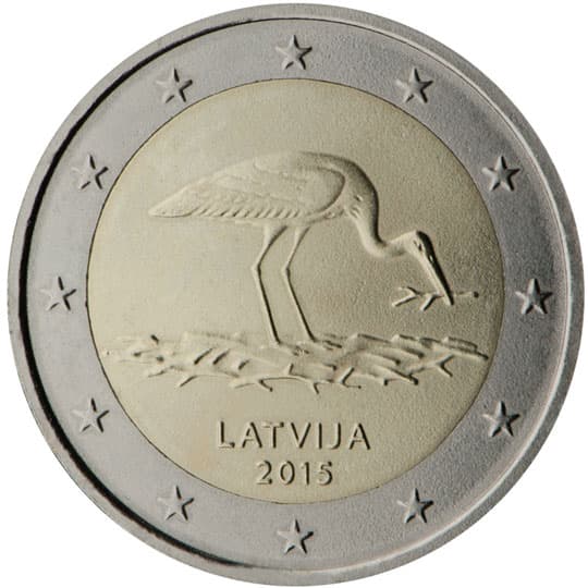 Back of Latvia 2 euro Back of Latvia 2 euro