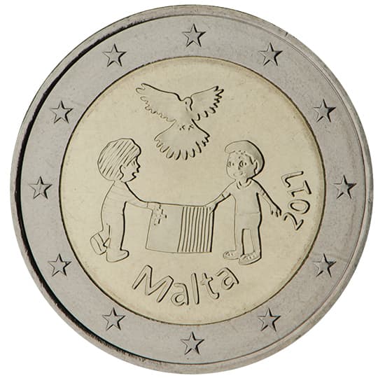 Back of Malta 2 euro Back of Malta 2 euro
