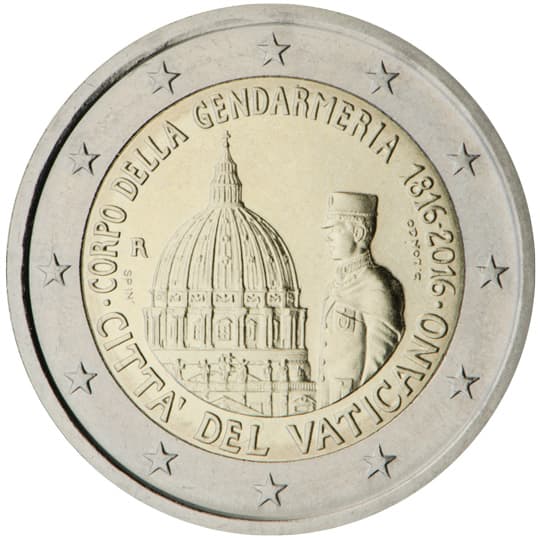 Back of Vatican City 2 euro Back of Vatican City 2 euro