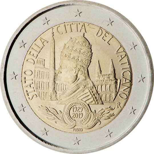 Back of Vatican City 2 euro Back of Vatican City 2 euro