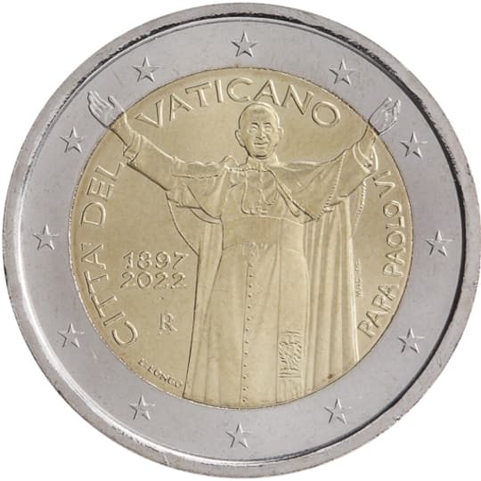 Back of Vatican City 2 euro Back of Vatican City 2 euro