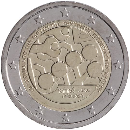 Back of Cyprus 2 euro Back of Cyprus 2 euro