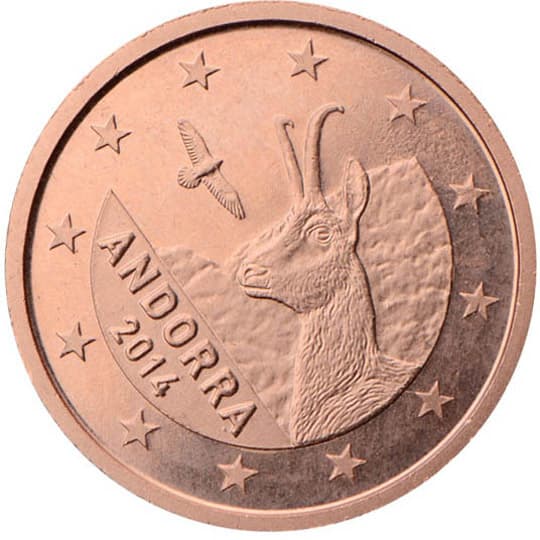 Back of Andorra 1 euro cent Back of Andorra 1 euro cent