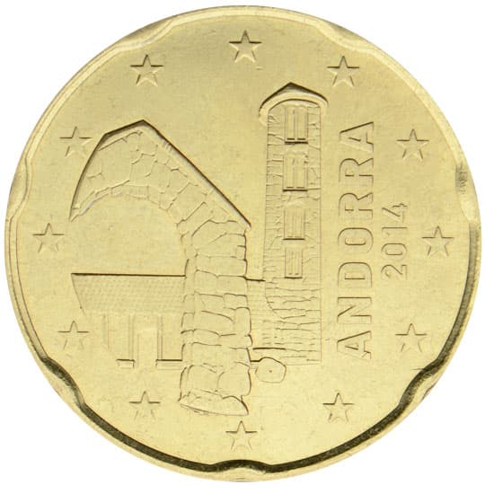 Back of Andorra 20 euro cent Back of Andorra 20 euro cent