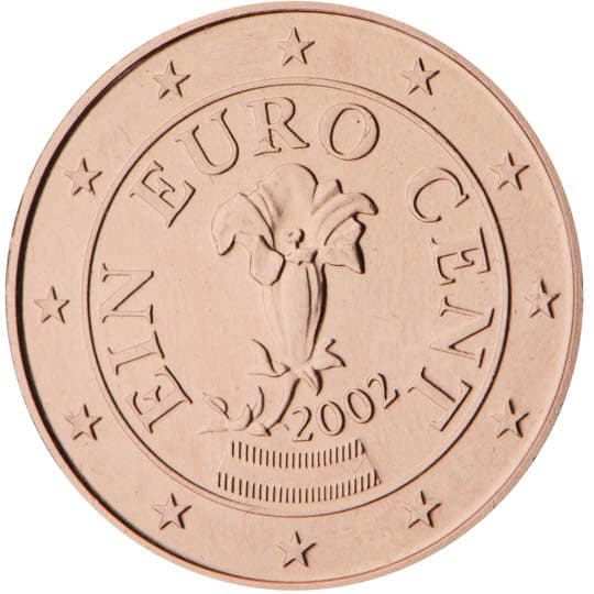 Back of Austria 1 euro cent Back of Austria 1 euro cent