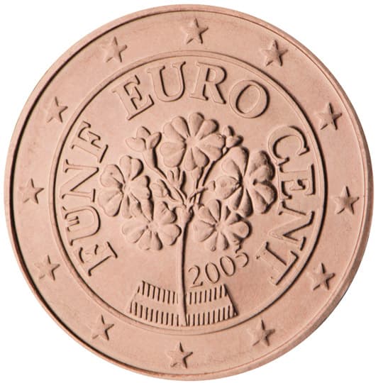 Back of Austria 5 euro cent Back of Austria 5 euro cent
