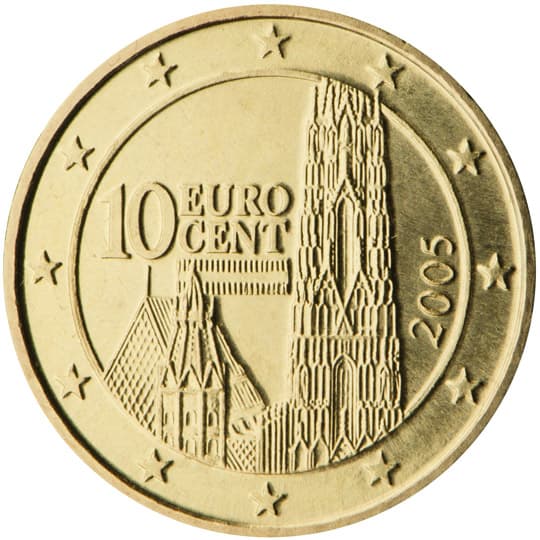Back of Austria 10 euro cent Back of Austria 10 euro cent