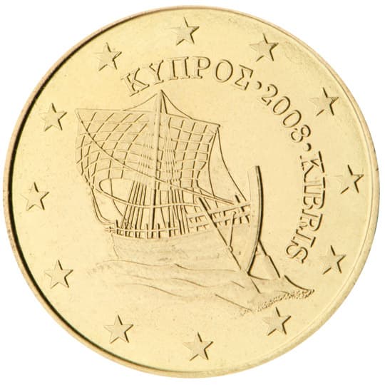 Back of Cyprus 50 euro cent Back of Cyprus 50 euro cent