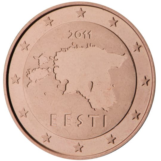 Back of Estonia 5 euro cent Back of Estonia 5 euro cent