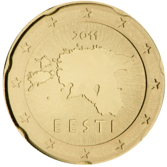 Back of Estonia 20 euro cent Back of Estonia 20 euro cent