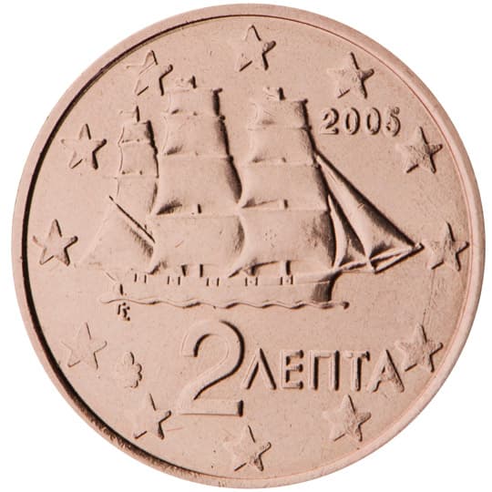 Back of Greece 2 euro cent Back of Greece 2 euro cent