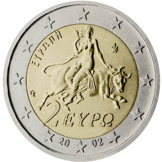 Back of Greece 2 euro Back of Greece 2 euro