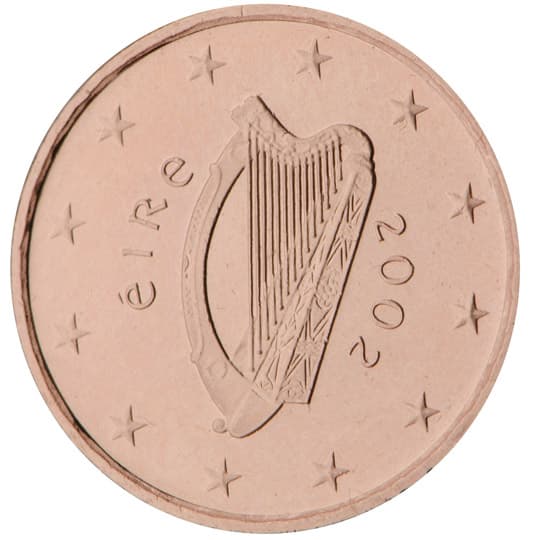 Back of Ireland 1 euro cent Back of Ireland 1 euro cent