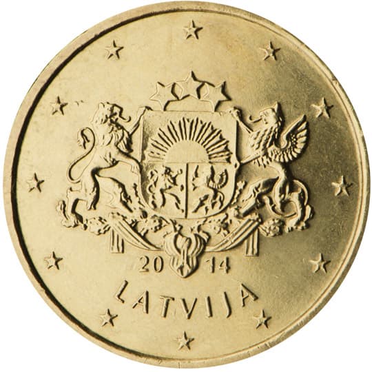 Back of Latvia 10 euro cent Back of Latvia 10 euro cent
