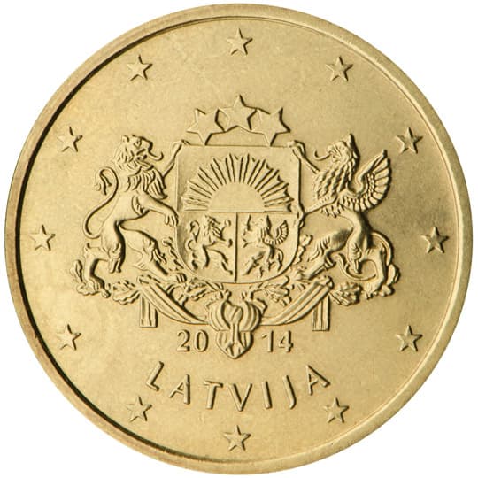 Back of Latvia 50 euro cent Back of Latvia 50 euro cent