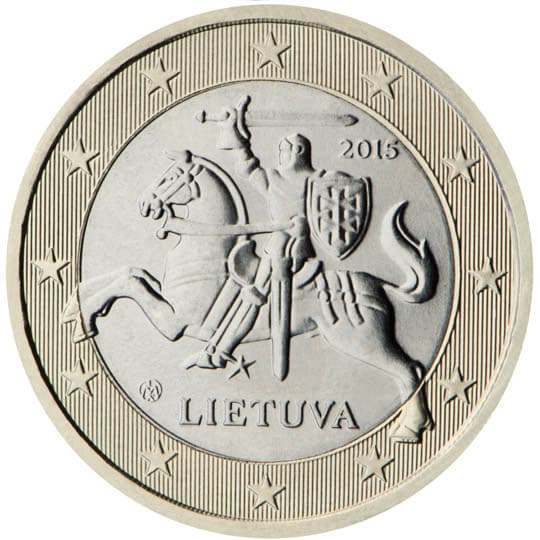 Back of Lithuania 1 euro Back of Lithuania 1 euro