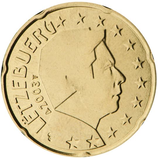 Back of Luxembourg 20 euro cent Back of Luxembourg 20 euro cent