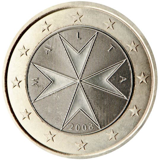 Back of Malta 1 euro Back of Malta 1 euro