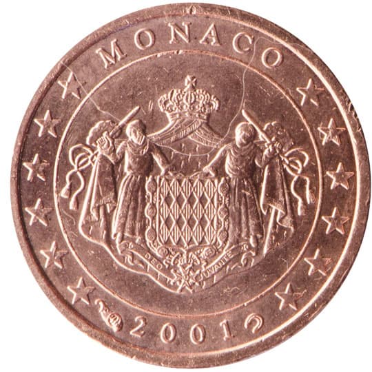 Back of Monaco 1 euro cent Back of Monaco 1 euro cent