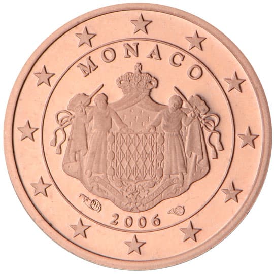 Back of Monaco 1 euro cent Back of Monaco 1 euro cent
