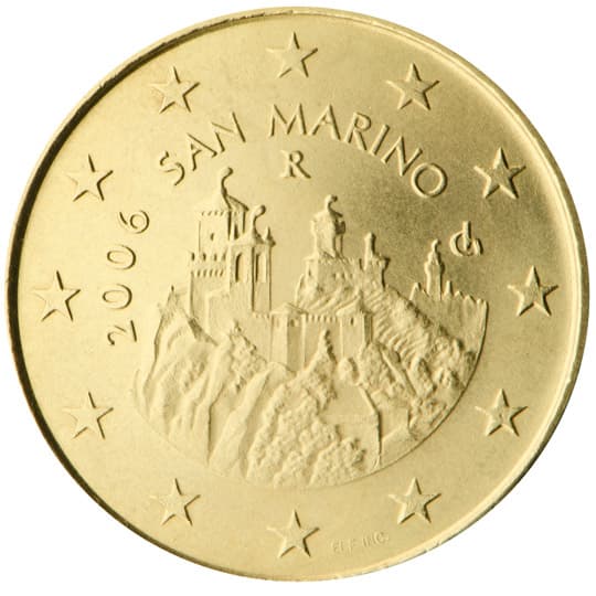 Back of San Marino 50 euro cent Back of San Marino 50 euro cent