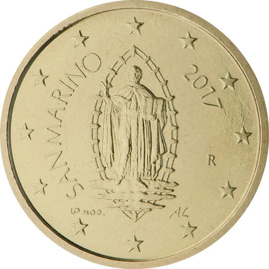 Back of San Marino 50 euro cent Back of San Marino 50 euro cent