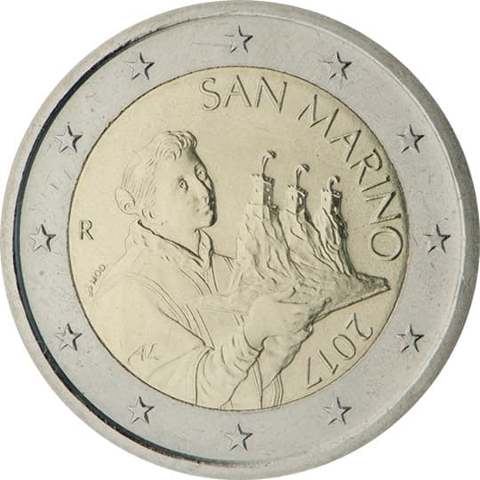 Back of San Marino 2 euro Back of San Marino 2 euro