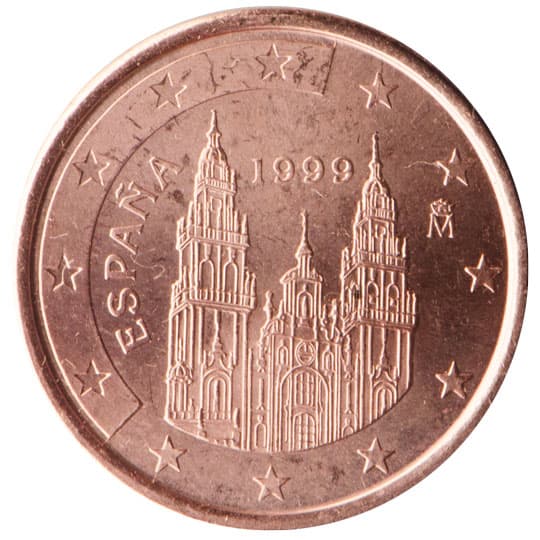 Back of Spain 1 euro cent Back of Spain 1 euro cent
