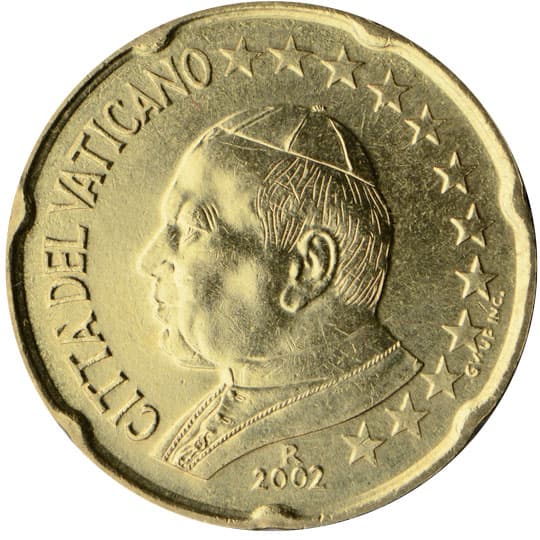 Back of Vatican City 20 euro cent Back of Vatican City 20 euro cent