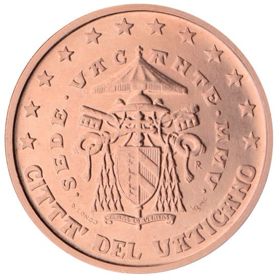 Back of Vatican City 2 euro cent Back of Vatican City 2 euro cent