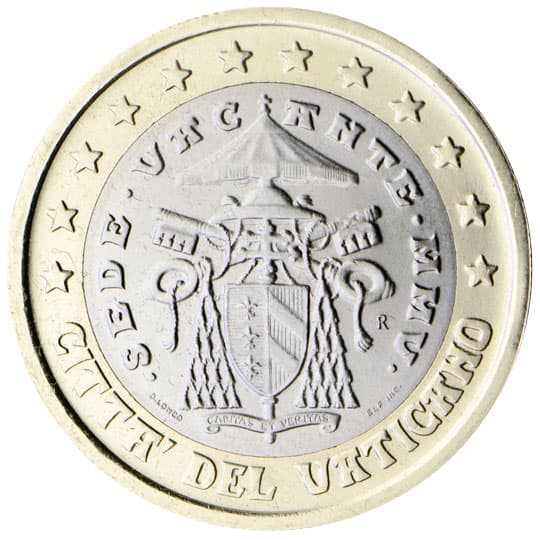 Back of Vatican City 1 euro Back of Vatican City 1 euro
