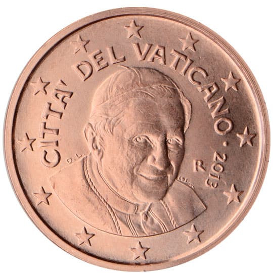 Back of Vatican City 1 euro cent Back of Vatican City 1 euro cent