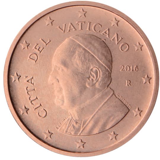 Back of Vatican City 1 euro cent Back of Vatican City 1 euro cent