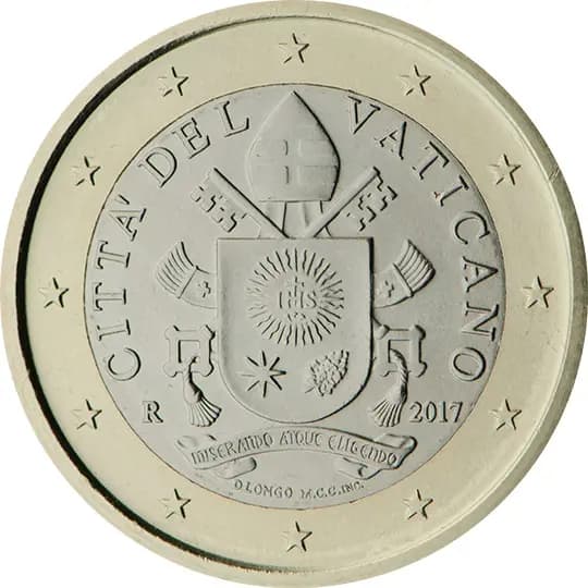 Back of Vatican City 1 euro Back of Vatican City 1 euro